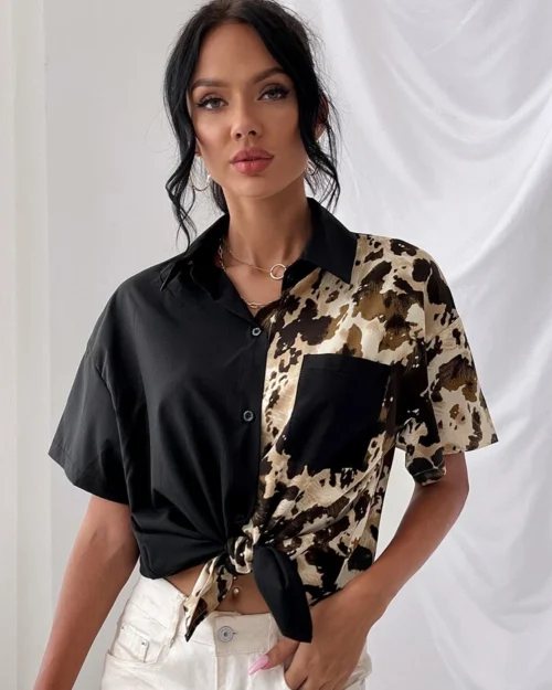 Blusa Sophia negra/print