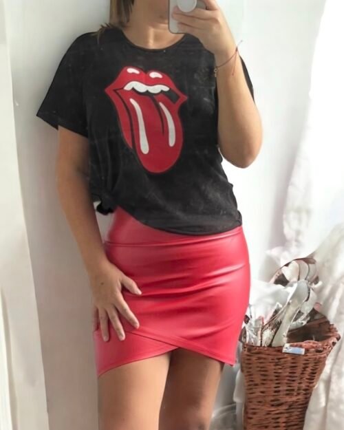 Minifalda Nicole (efecto cuero)